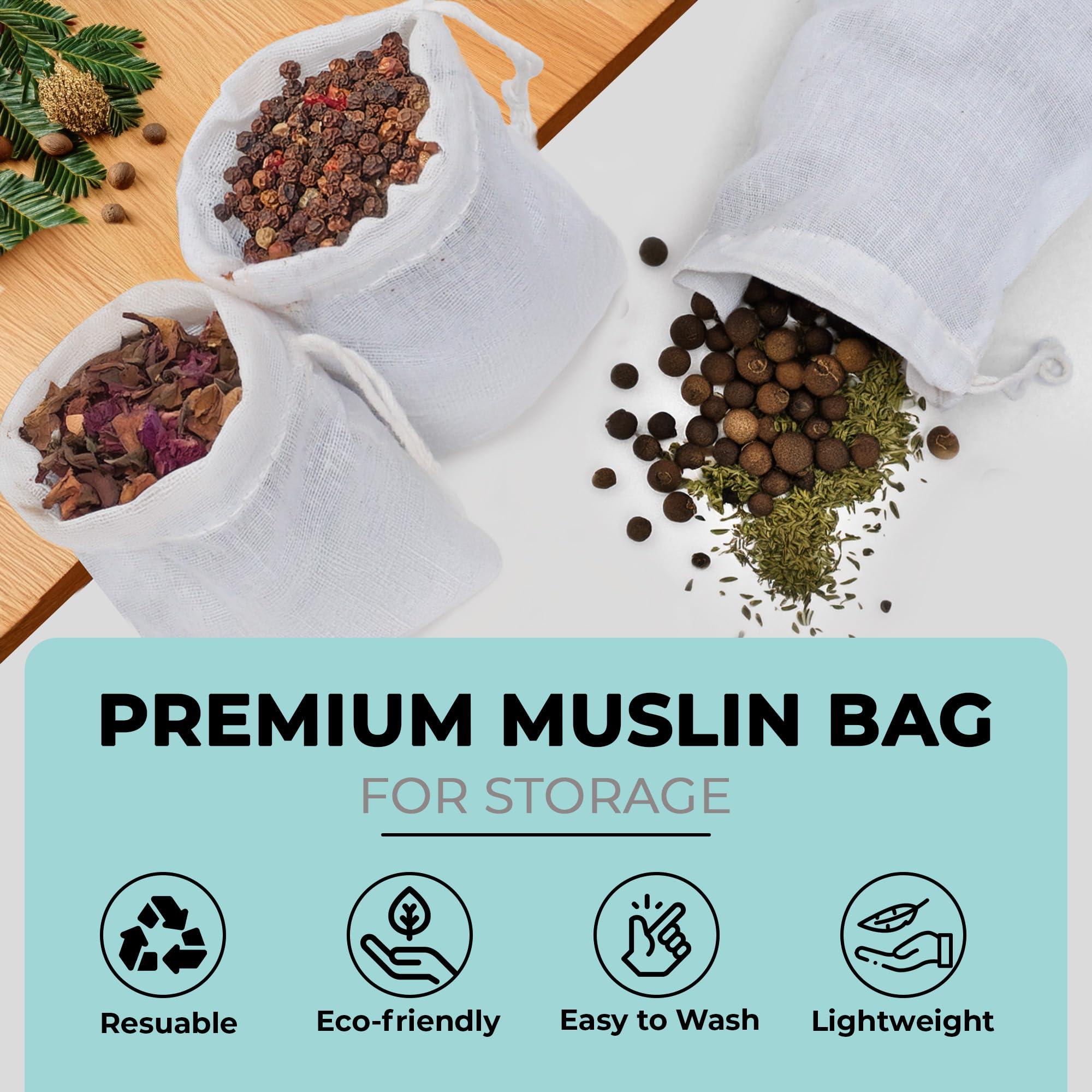 BigLotBags 50 Pcs 4 x 6 Inches Small Muslin Bags with Drawstring Cotton Drawstring Sachet Bags Reusable Empty Gift Pouch for Party Home Supplies Wedding Storage and DIY Craft