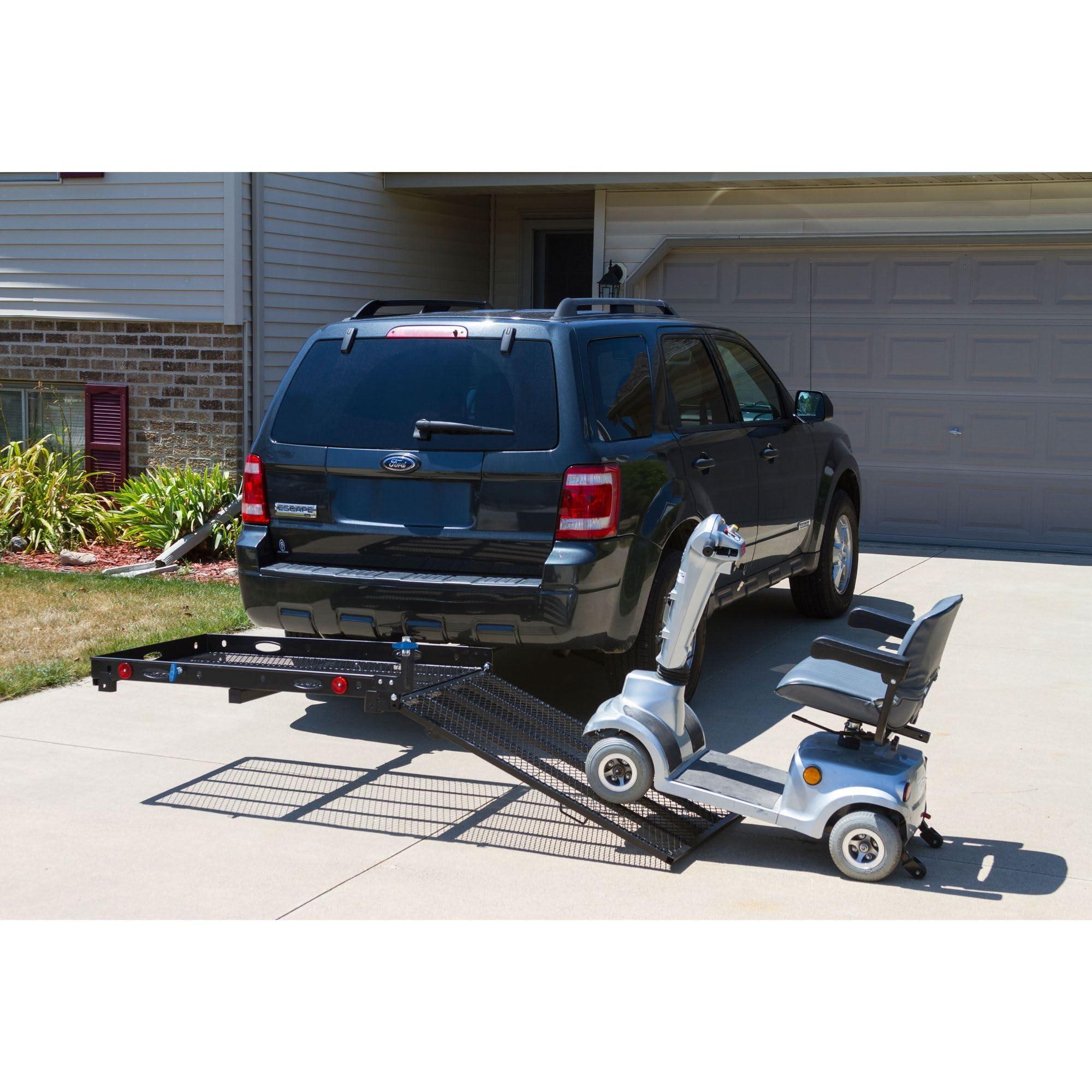 Silver Spring Silver Spring 48" x 27.75" Folding Steel Scooter Wheelchair Carrier w/42" Ramp, 500 lb. Cap, Hitch Mount