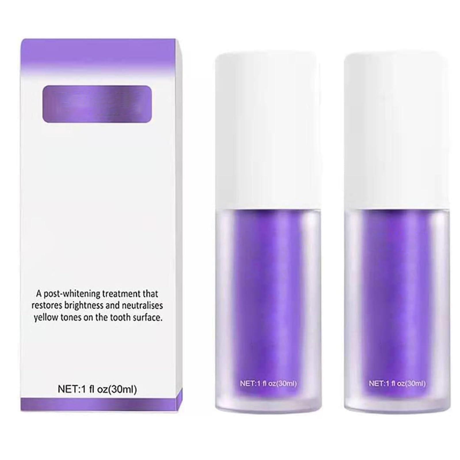 Fanxbox Fanxbox 2PCS Purple Toothpaste for Teeth Whitening, Mint Flavor, Gel Form, Unisex Adults