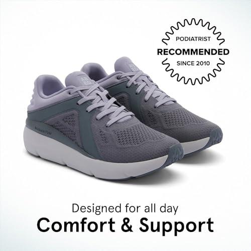 ABEO ABEO MXV Shift Womens Metatarsal Footbed Walking Shoes | Orthopedic Shoes for Women | Ball of Foot Pain Relief | Metatarsalgia Shoes Grey Lilac Knit 9 Medium