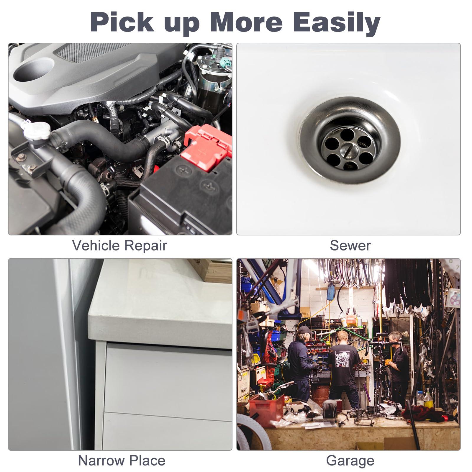 Housolution Housolution Grabber Tool Magnetic Four-claw Picker, Bendable Hose Reacher Pickup Sweeper with LED Lights, Flexible Long Handy Reaching Assist Tool for Litter Pick/Home Sink/Drain, Grabber Reacher Tool