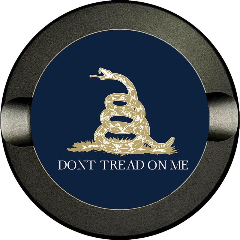 Brotherhood Metal Zyn Container | Metal Zyn Holder | Zyn Metal Can | Metal Container for Zyn Holder | Metal Zyn Pouch Cans | Don\'t Tread on Me Flag | Gadsden Flag | Navy Beige White