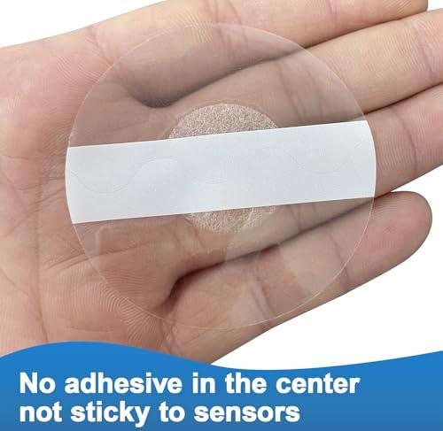 GTAGKOMMEN Sensor Covers for Libre 3, Waterproof-40 Pack Freestyle Adhesive Patches, Transparent Precut CGM Overpatch Tape Lasting to 14 Days Protect Your Sensor, Without Hole & No Glue On The Center -GTAGKOMMEN