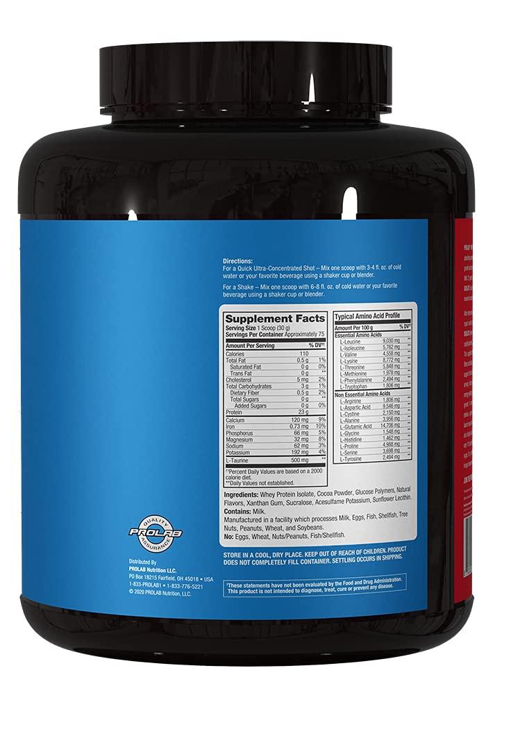 ProLab PROLAB Whey Isolate - Ultra pure, fast absorbing premium grade protein to support lean muscle growth - 23 Grams of protein per scoop - fuels post performance replenishment - NEW (Milk Chocolate, 5 LB)