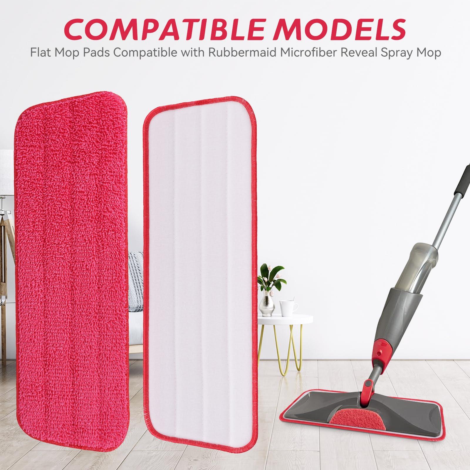 BeiLan Replacement Microfiber Mop Pad for Rubbermaid Reveal Spray Mop - 12 Pack Wet & Dry Floor Cleaning Refills Reusable Fit for Any Microfiber Reveal Flat Mop 16.5\"