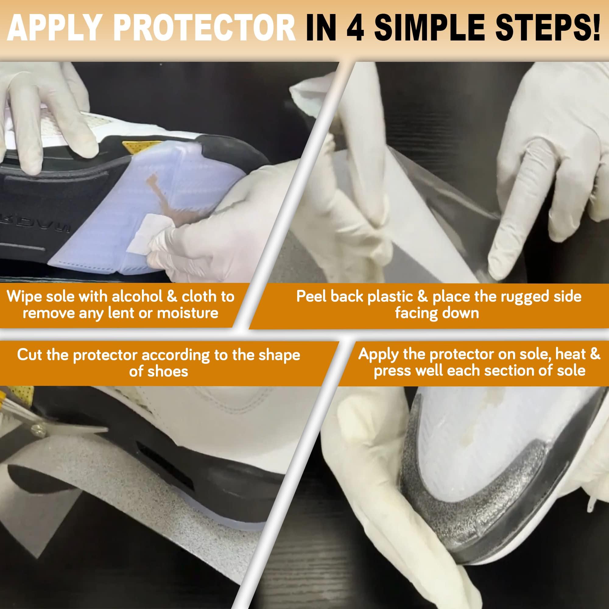 Pairamedics Shoe Products Company Pairamedics Sole Protectors Shoe Crease Protector for Sneakers, Self-Adhesive Crease Protectors in a Non-Slip Design, Waterproof Shoe Covers in Crystal Clear Self-Stick Pads