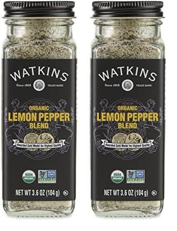 Watkins Watkins Gourmet Organic Spice Jar, Lemon Pepper Blend, 3.6 Ounce ., 3.6 Ounce (Pack of 2)
