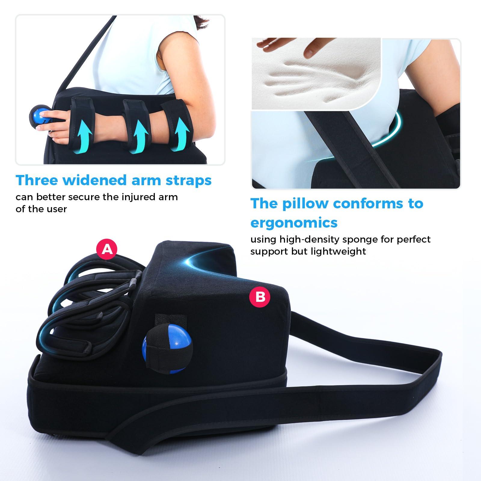 Beuuatm Beuuatm Shoulder Abduction Sling - Arm Sling for Shoulder Injury - Pain Relief Arm Pillow for Rotator Cuff, Sublexion, Surgery, Dislocated, Broken Arm, Arm Sling Shoulder Immobilizer (Left)