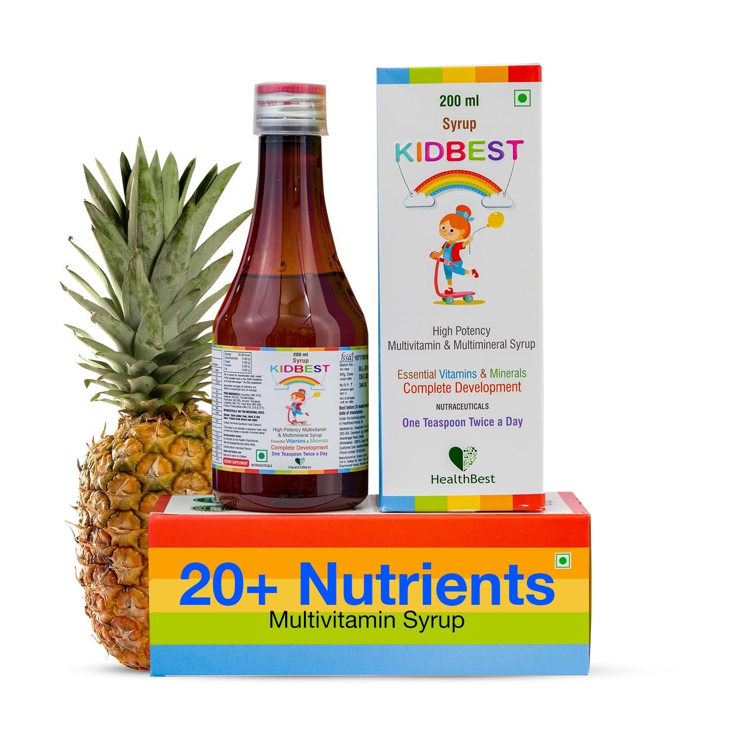 HealthBest HealthBest Kidbest Multivitamin Syrup for 3-13 Years Kids | 200ml