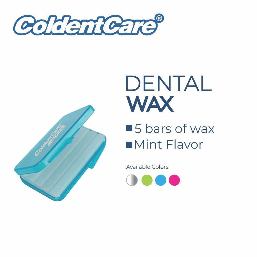 ColdentCare Orthodontic Braces Wax, 60 premium wax strips ColdentCare - Dental Wax for Braces and Aligners Wax Strips, Multicolor cases, 12 Pack with storage case, Light Mint Scent.