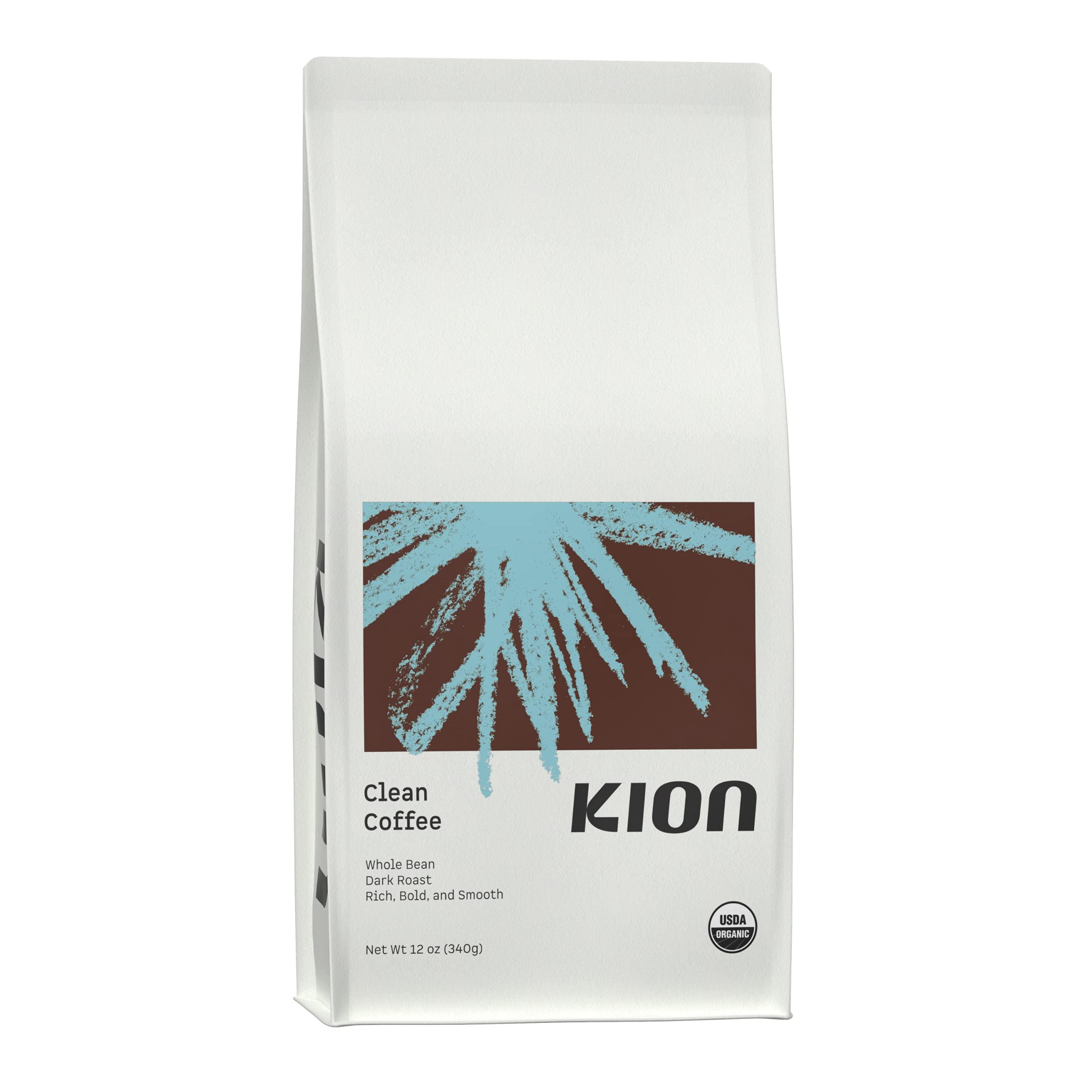 Kion Kion Organic Coffee | Tested for Toxins | Roasted to Maximize Health and Taste | Whole Bean Dark Roast 12 Oz