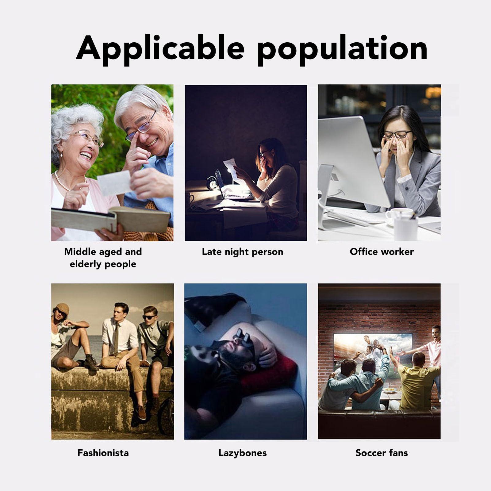 GOWENIC Lazy Glasses Bed Prism Glasses, Horizontal Spectacles HD Lie Down Eyeglasses for Lying Down Reading and Watching TV, 90 Horizontal Reflection, Black