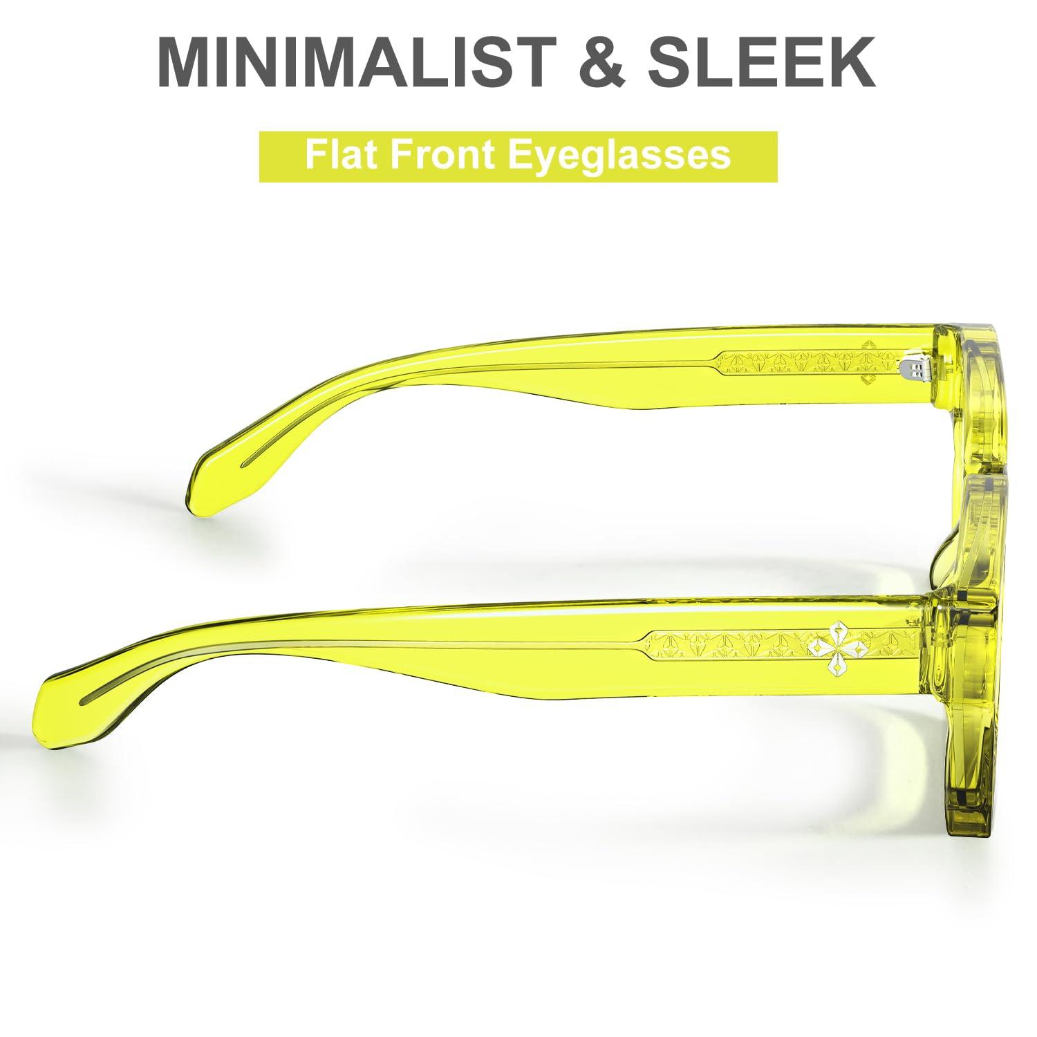 VISOONE VISOONE Enhanced Version Rectangle Chic Preppy Look Blue Light Blocking Glasses for Women Men RIVER-LIGHTER