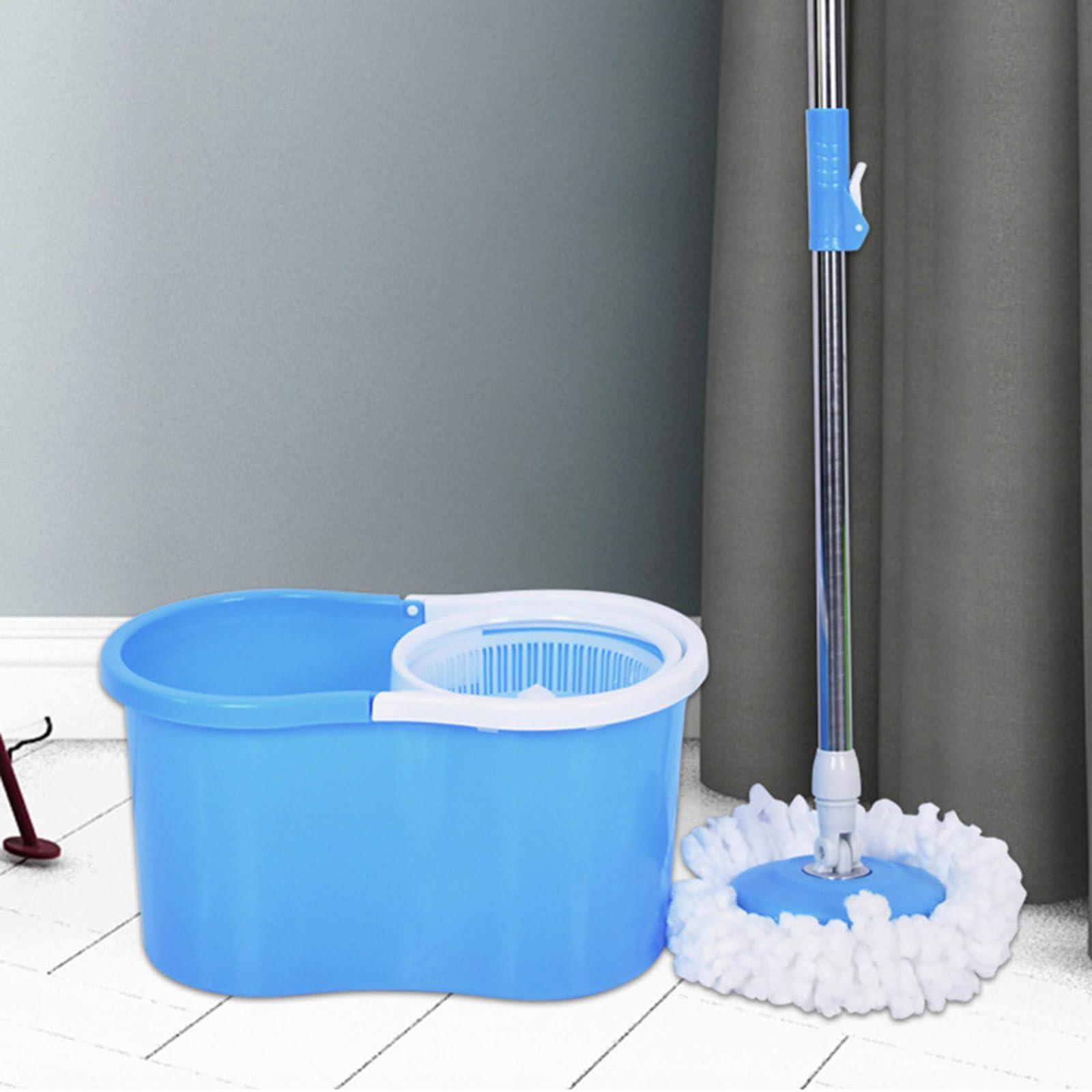 NIBHZ Spin Mop and Bucket with Wringer SetMop and Bucket Set for Floor Cleaning with 3 Mop RefillsTelescoping Mop Rod for Office and Home use,Blue