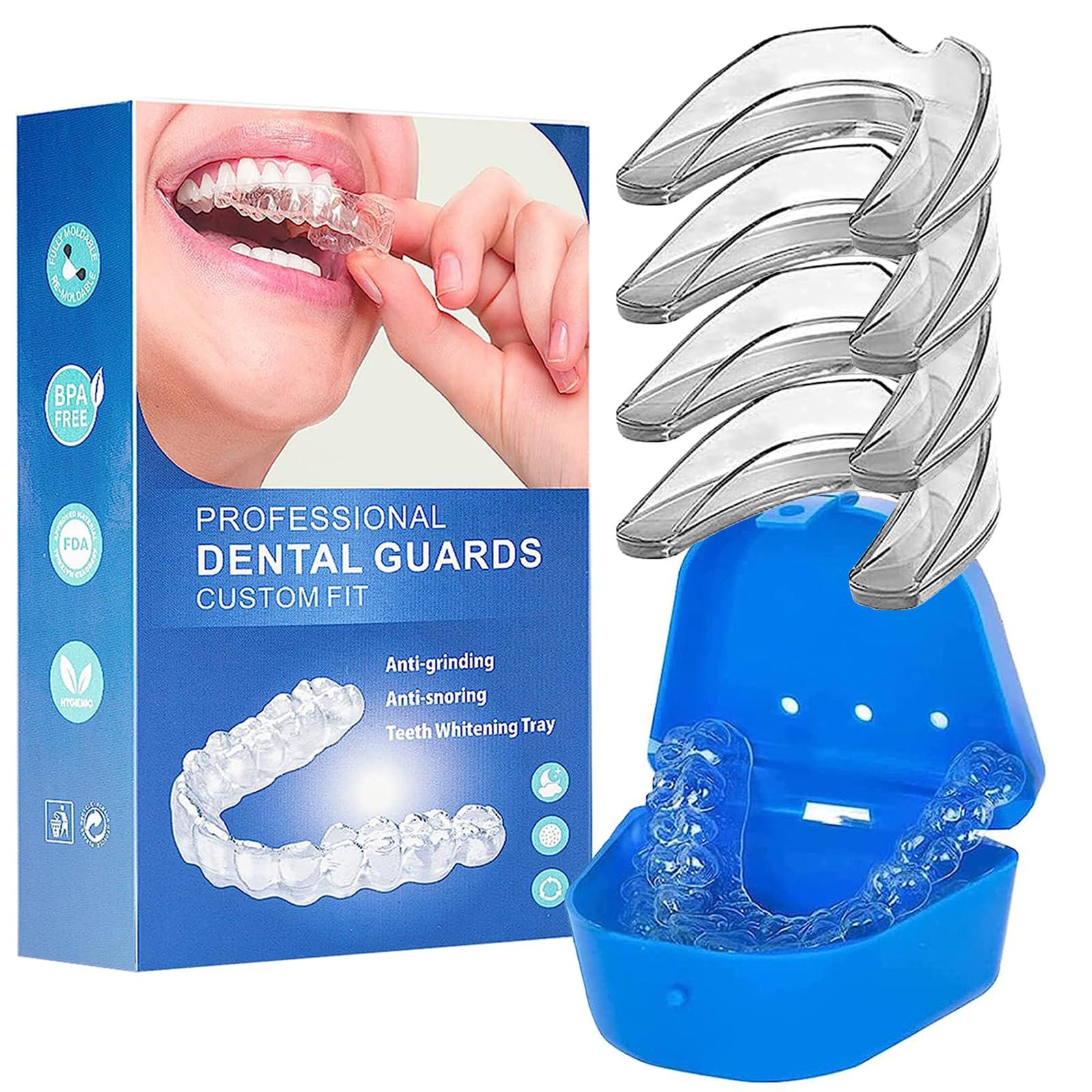 SAMOKA SAMOKA Mouth Guard for Clenching Teeth at Night,4 PCS Custom Moldable Dental Night Guard,Professional Mouth Guard for Grinding Teeth Stops Bruxism(One Size)