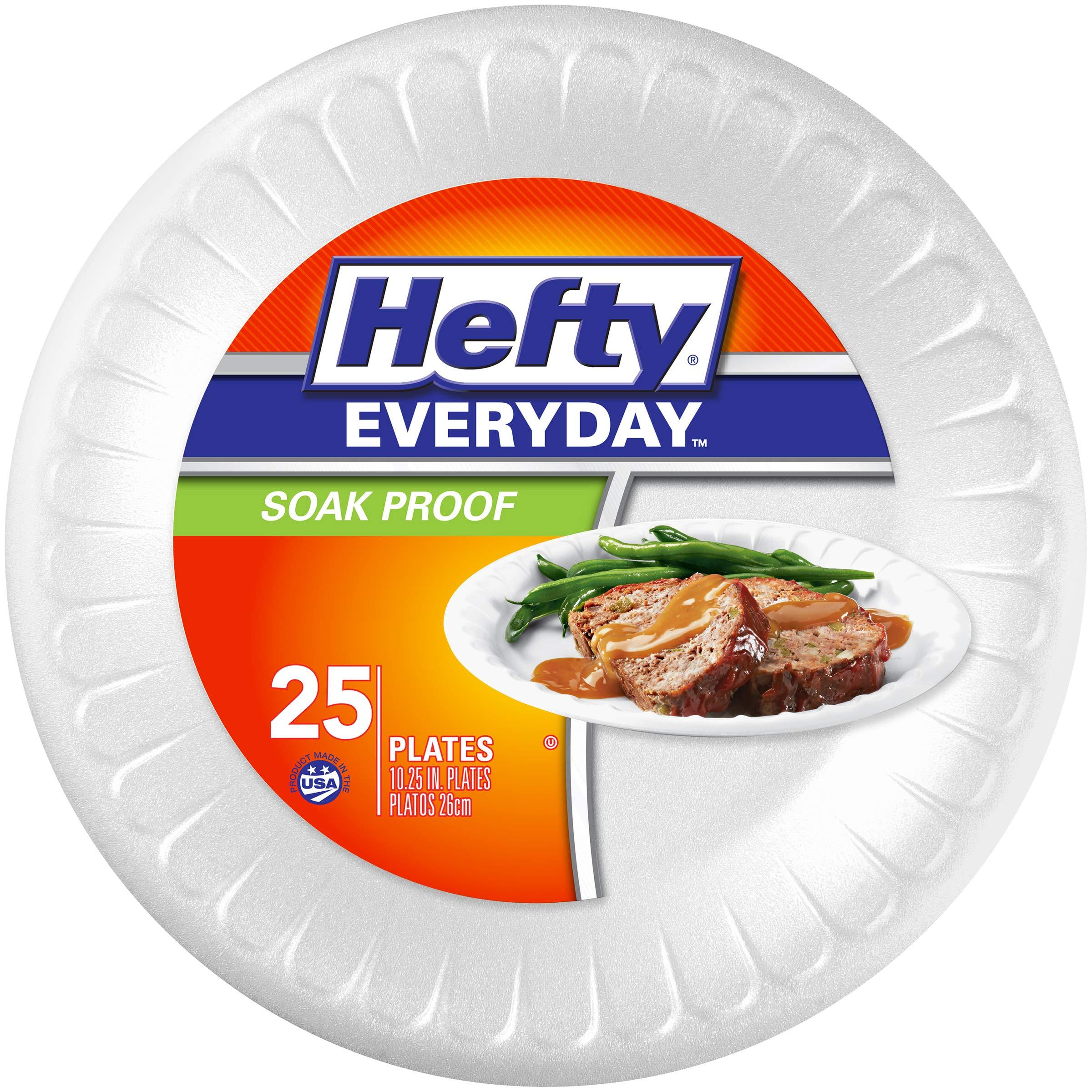 Hefty Hefty Everyday Foam Plates, 10 1/4 Inch Round, 25 Count (Pack of 10) Total 250 Count