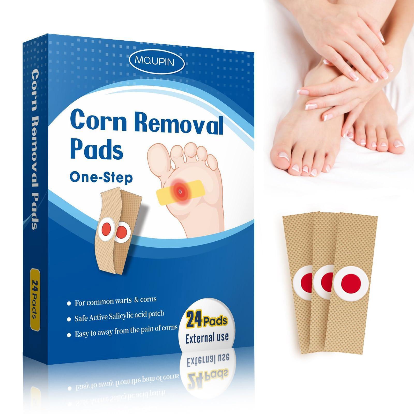MQUPIN 24 Count Corn Removal Pads for Feet and Toe, Corn Feet Remover for Feet Extra Strength, Callous Remover