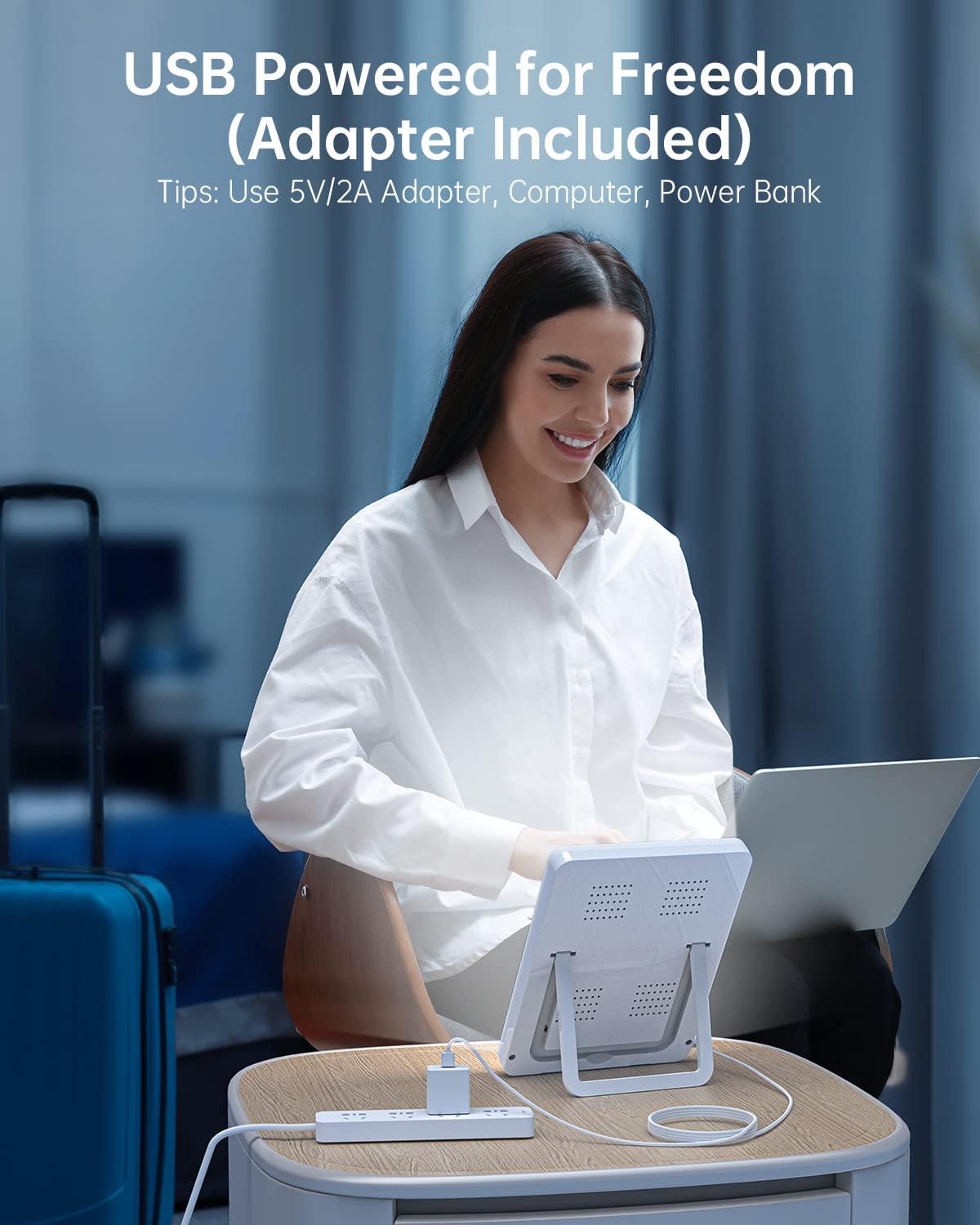 SUXIO SUXIO Light Therapy Lamp - 10000 Lux Therapy Light Lamp, 3 Timing & Mode Sunlight Lamp, Memory Function Daylight Lamp, Portable Light Box Therapy Use As Lift Mood, Happy Lamp for Home/Office/Travel