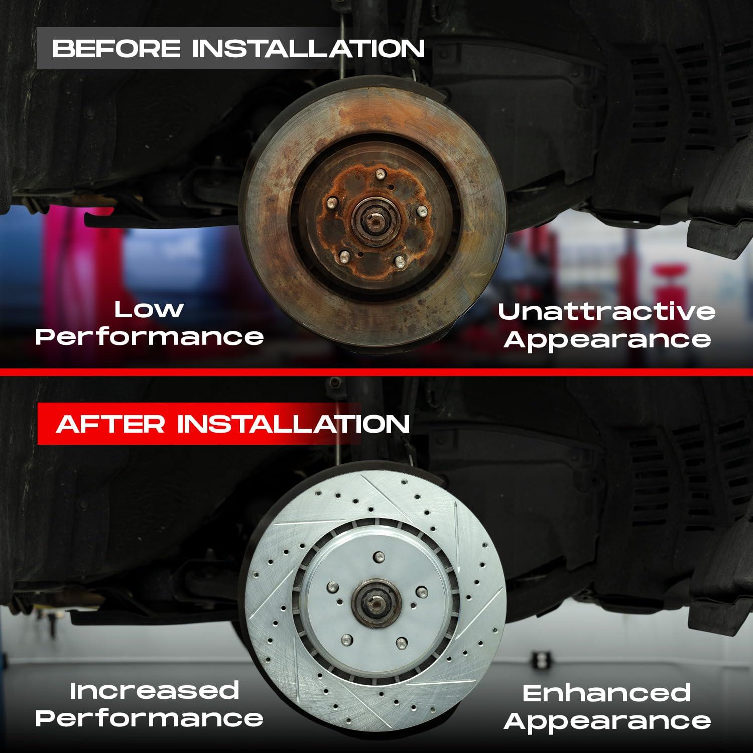 R1 Concepts R1 Concepts Front Brakes and Rotors Kit |Front Brake Pads| Brake Rotors and Pads| Optimum OEp Brake Pads and Rotors|fits 2008-2008 Porsche Cayenne