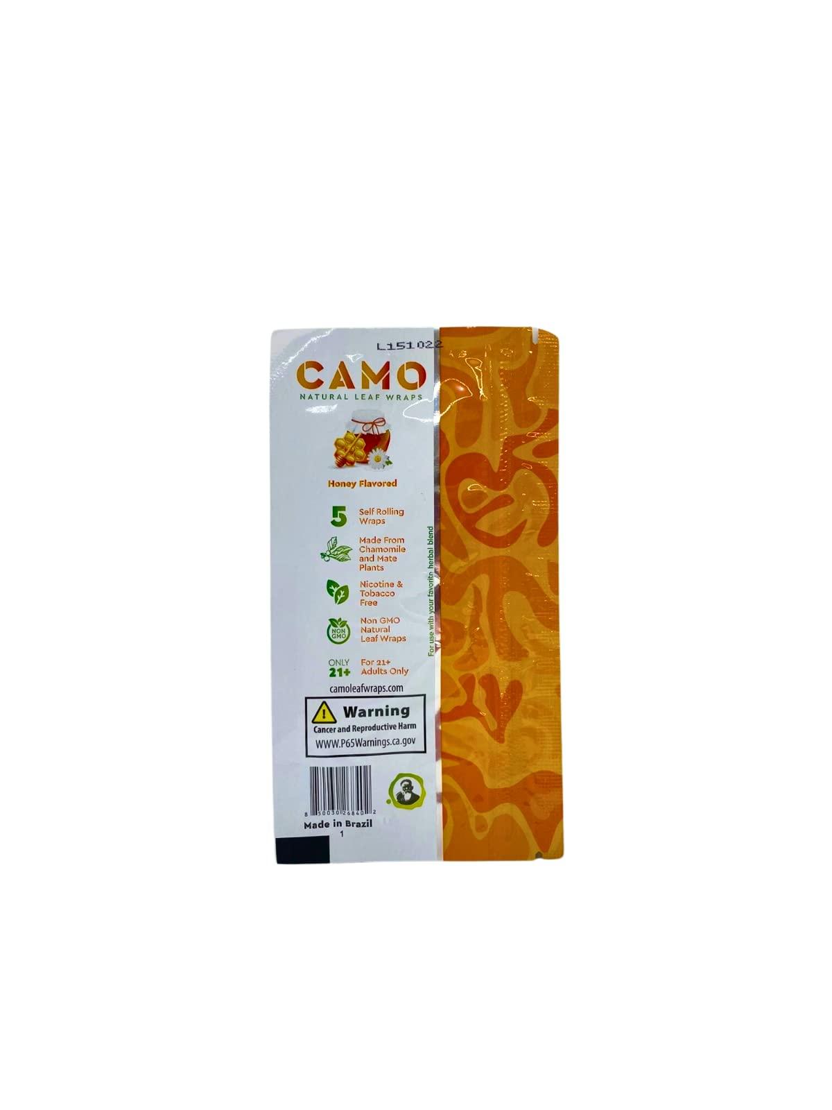 Camo Cones 6 Packs CAMO Natural Leaf Wraps Honey 30 Sheets with an Official Camo Cones Sticker