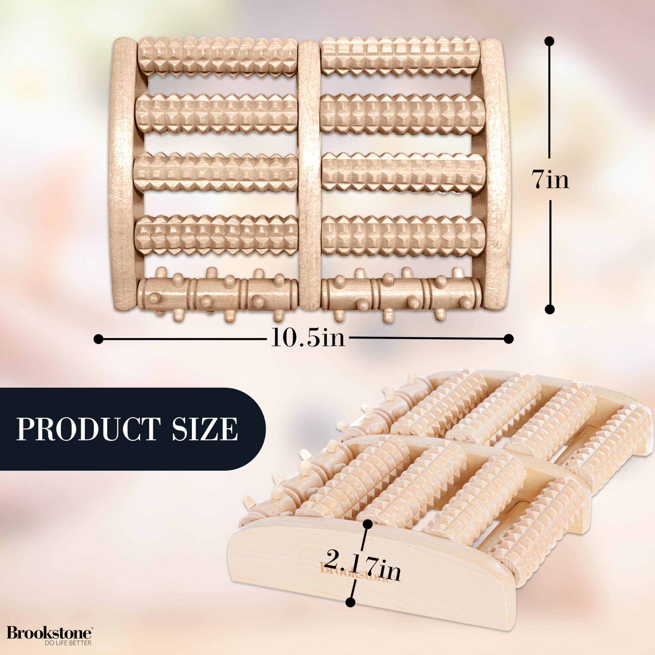 Brookstone Brookstone Foot Roller Massager for Plantar Fasciitis Relief - Wooden Foot Massage Roller for Feet - Stimulate Reflexes & Relieve Stress - Wide Feet Massager Useful Gift for Elderly, Mom Dad (Oak)