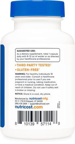 Nutricost Nutricost Lactoferrin Capsules (60 Capsules, 300mg) Third-Party Tested, Gluten-Free, Vegetarian, GMP Compliant, Non-GMO Product - 60 Servings