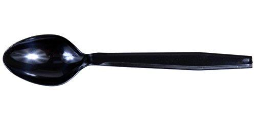 Daxwell Daxwell Plastic Spoons, Heavyweight Polystyrene (PS), Black, A10003188 (Case of 1,000)