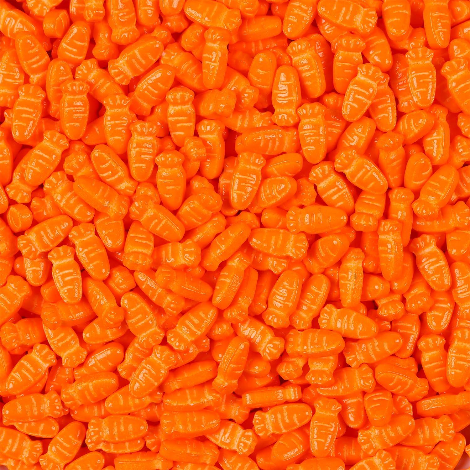 Milovin Edible Carrot Sprinkles for Cake Decorating, Carrot Cake Decorations for Easter Cupcakes, Carrot Cake, Macaron, Ice Cream Topping, Cookies(120g/4.23oz)