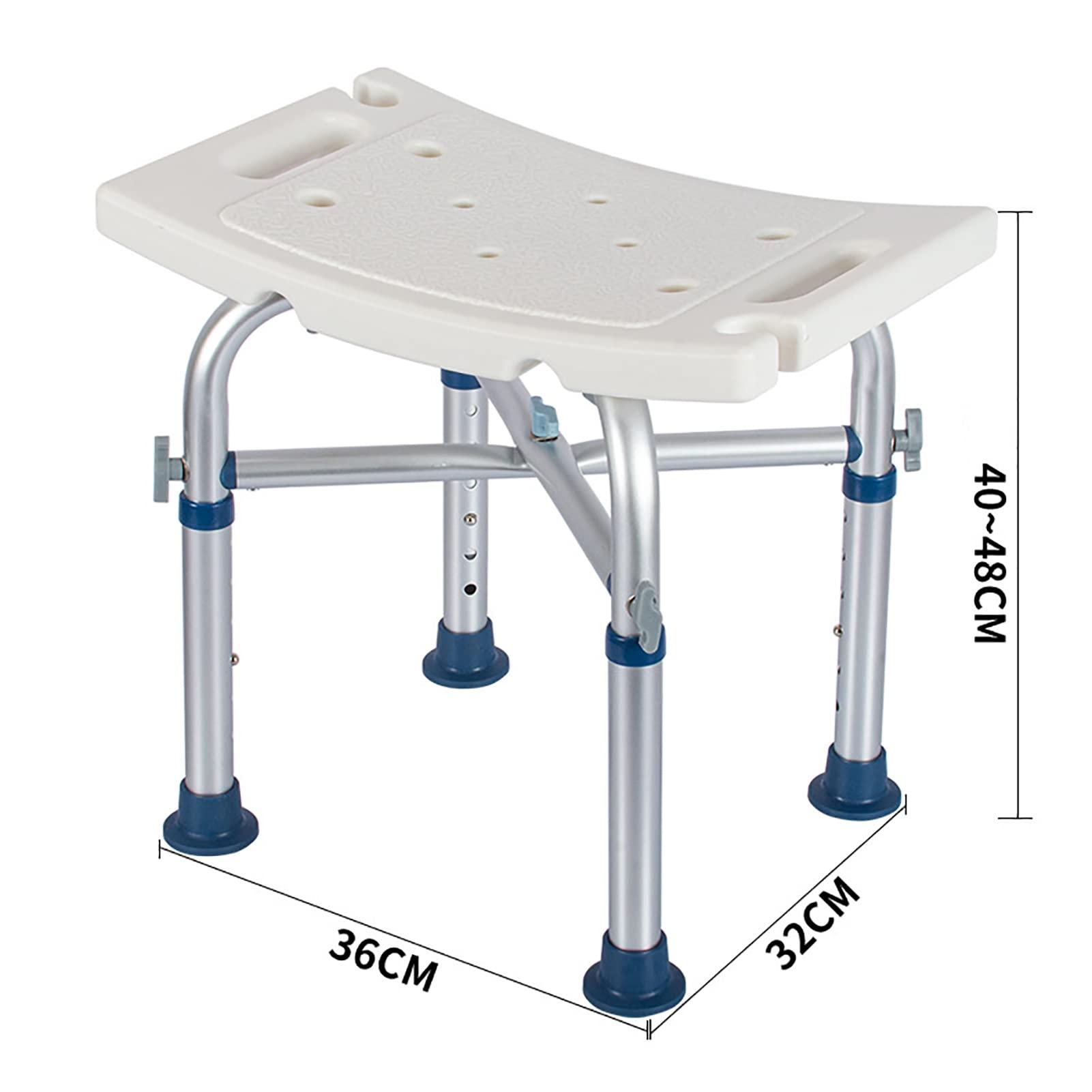 PTHTBL Shower Chair for Inside Shower, Heavy Duty Shower Chair, Adjustable Shower Stool, Anti-Slip Shower Bench Bathtub Stool Seat for Elderly, Senior, Handicap and Disabled,White