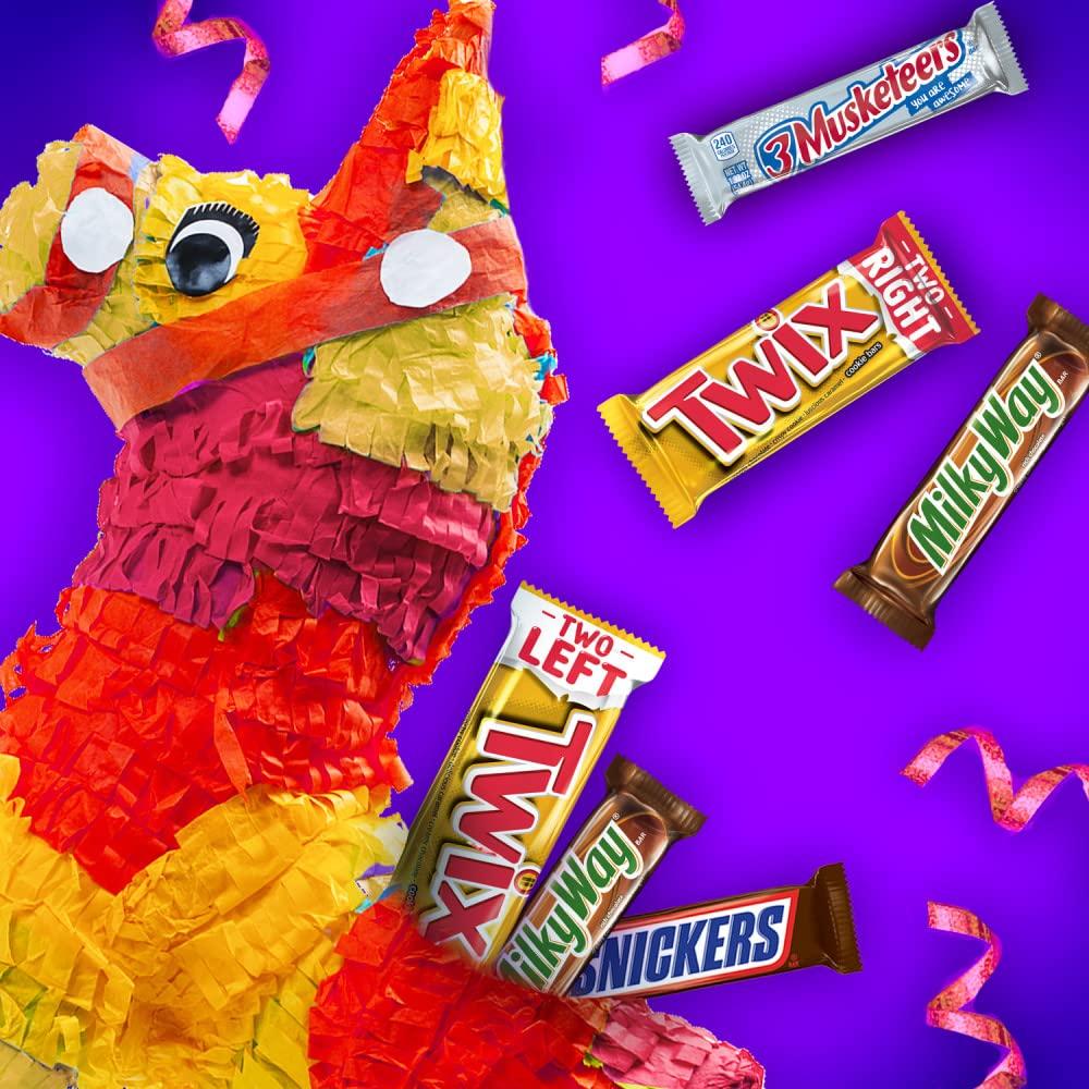 Mars SNICKERS, TWIX, 3 MUSKETEERS & MILKY WAY Full Size Christmas Candy Chocolate Bar Variety Box, 18 Count