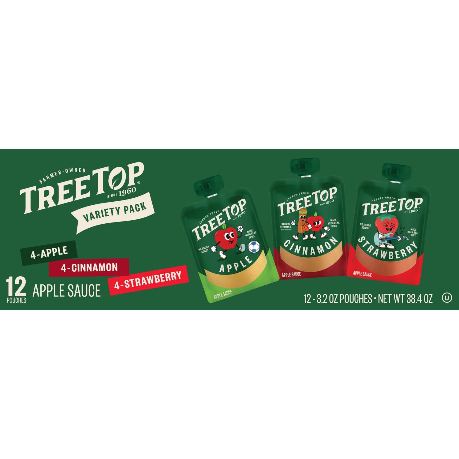 Tree Top Tree Top Apple Sauce Pouches Variety Pack, Apple, Strawberry, Cinnamon, 3.2 oz. each (Pack of 20)