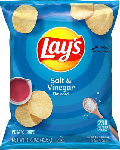 Lay\'s Lay\'s Potato Chips, Salt & Vinegar, 1.5-Ounce Large Single Serve Bags (Pack of 64)