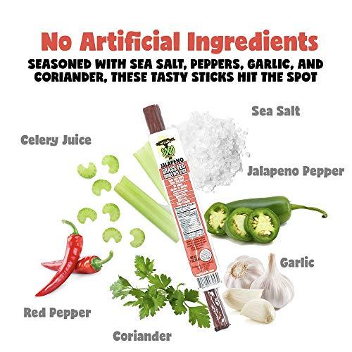 Sogo Snacks Jalapeño Variety, Sogo Snacks, No Sugar, 100% Grass-fed, Non-GMO Beef Sticks. No Nitrates, Gluten, Soy, MSG, Dairy or Nuts. Keto, Whole30, Paleo Friendly (6 Jalapeño, 6 IASM Jalapeño, 1-oz, 12-cnt)