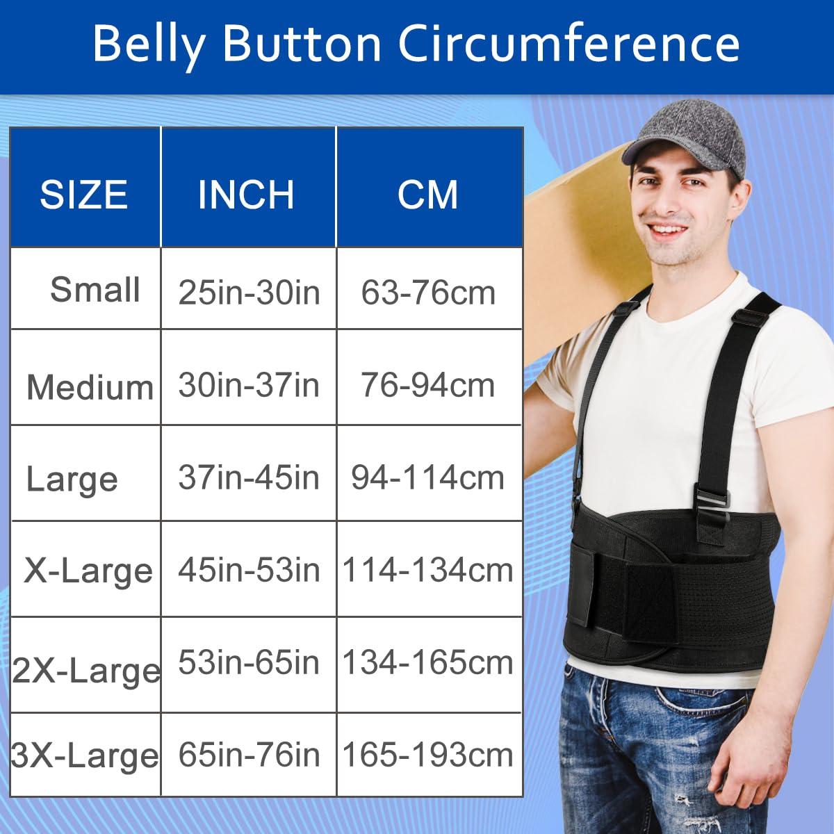 ABACKH ABACKH Back Brace Lumbar Back Support Belt for Women and Men - Lower Back Pain Relief - Heavy Lifting Support with Removable Adjustable Belt for Moving and Warehouse,Medium(30-37 Inches)