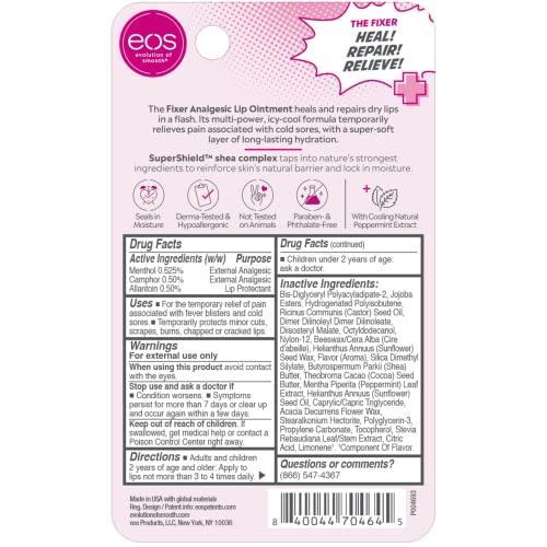 eos eos Medicated Lip Balm - The Fixer | Lip Care to Repair and Protect Chapped and Dry Lips | Instant Cooling and Pain Relief with Natural Ingredients | 0.35 oz