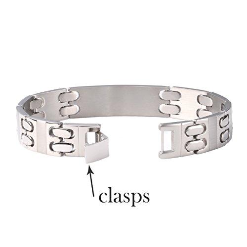 LinnaLove LinnaLove Free Engraving Titanium Medical Alert id Bracelets for Men(8.5")