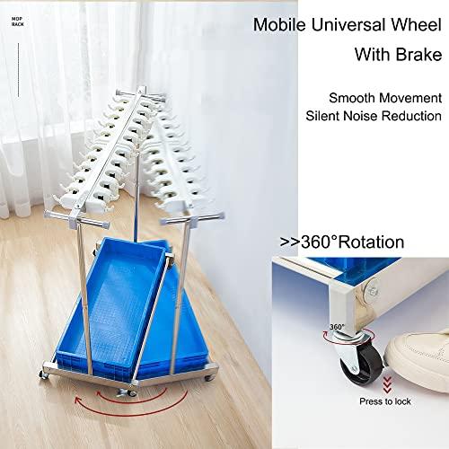 WXZX Utility Rack for Mops And Brooms,Cleaning Tool Cart Mop Holder Umbrella Stand,Movable Commercial Mop Rack, Mop Drain Rack,Can put wet mops, with Wheels,for Garden,Garage,Schools,Hospitals,Hotels ( Col