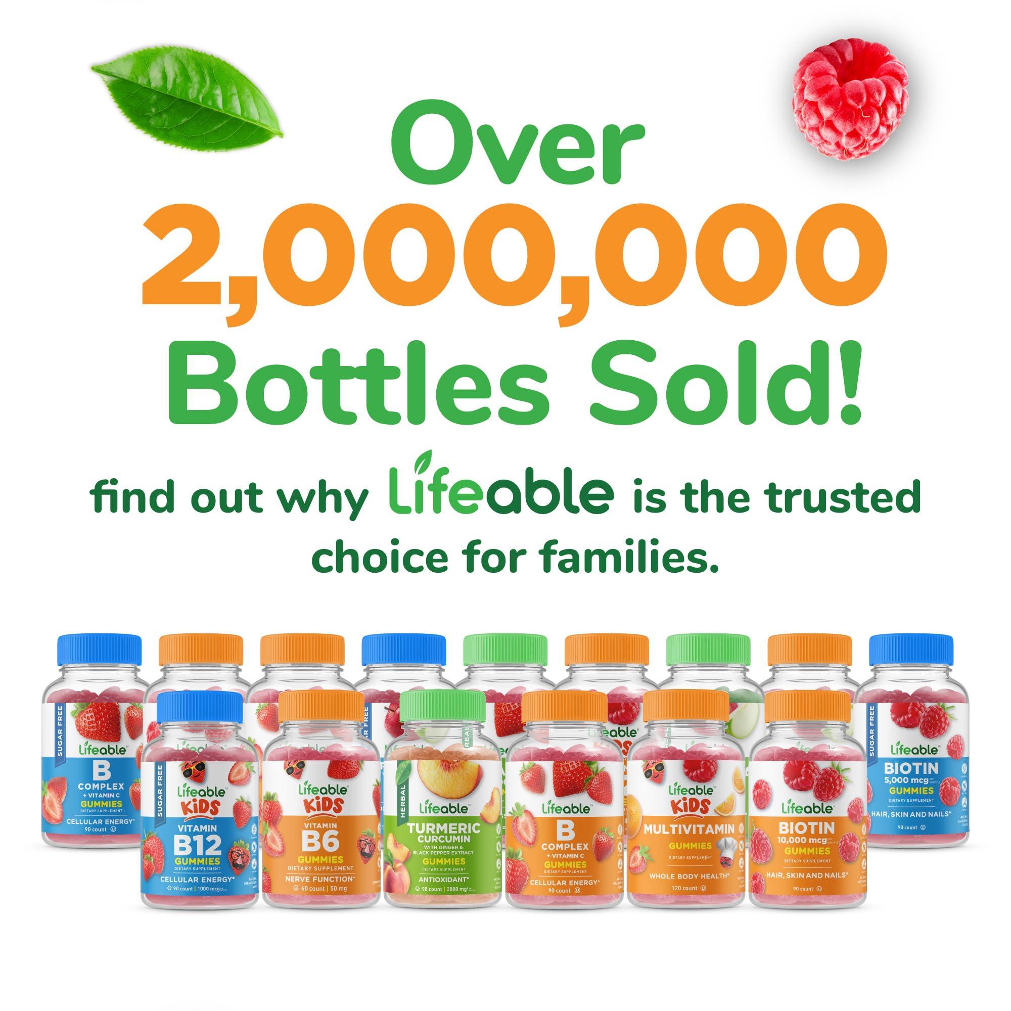 Lifeable Lifeable Vitamin B6 Gummies | 100mg | Great Tasting VIT B6 Supplement | Vegan B6 Vitamins for Nerve Support Supplement | Vitamin B 6 for Adults, Men, Women | 60 Gummies