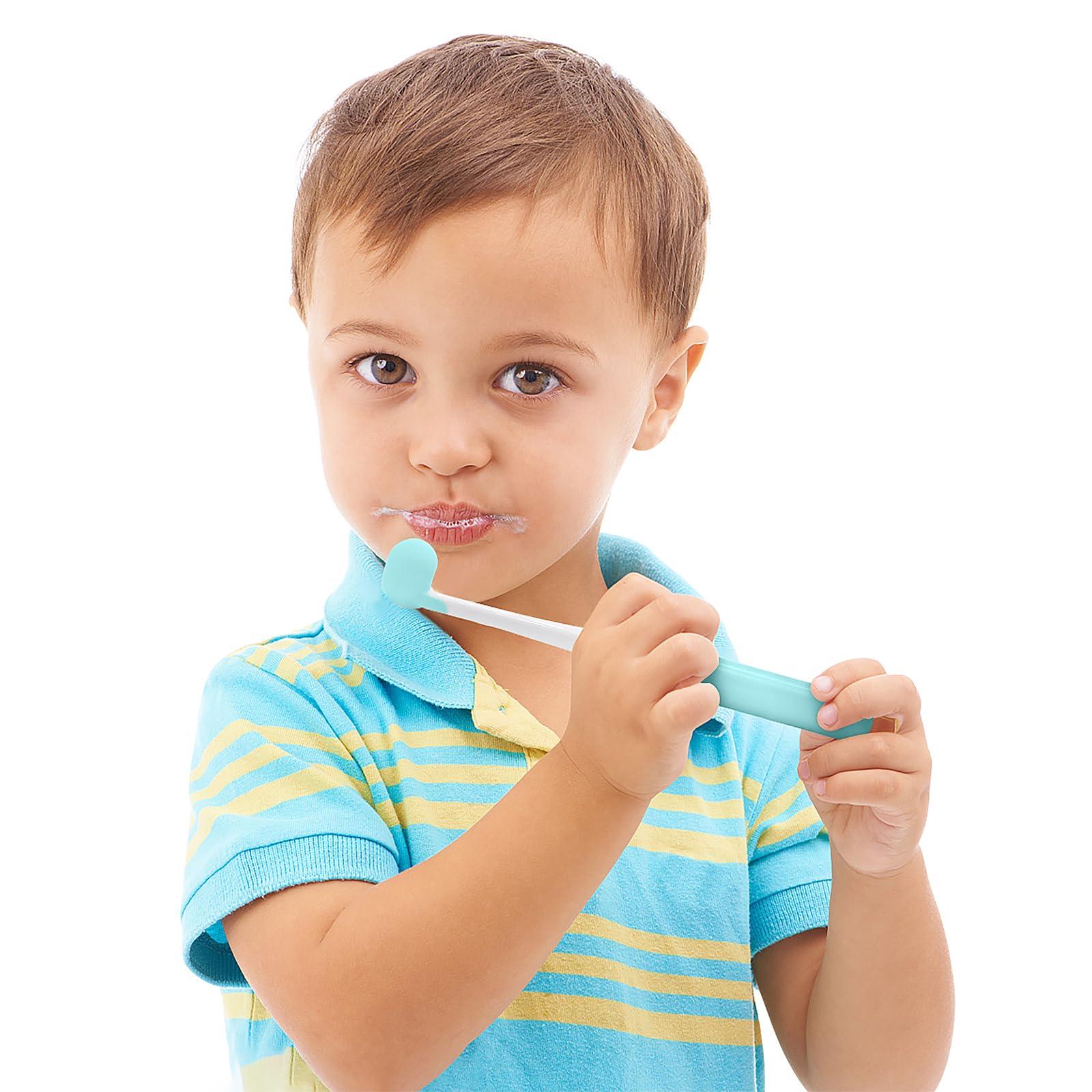 TEKINGMU TEKINGMU 3 Sided Toddler Toothbrush, Soft Bristles Kids Toothbrush, Autism Sensory Toothbrush, 3 Sided Toothbrush Kids Silicone Elastic Brush Heads Gentle Clean Each Tooth