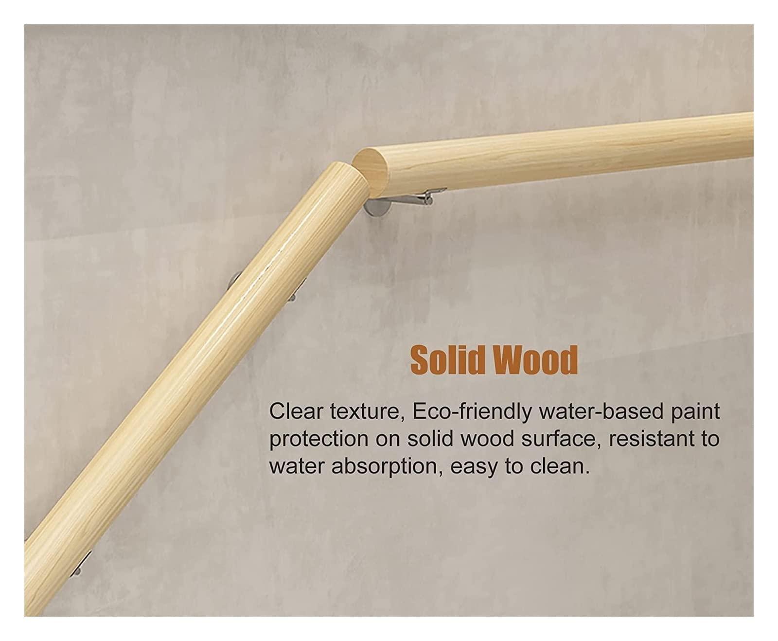 ALDEPO ALDEPO Grab Bars Wooden Stair Handrails with Fittings, Elderly/Disabled Non-Slip Banister Handrail, Wall/Indoors/Attic/Kindergarten Decor Grab Bar, Safety Stair Rail/5M (Color : 6m)