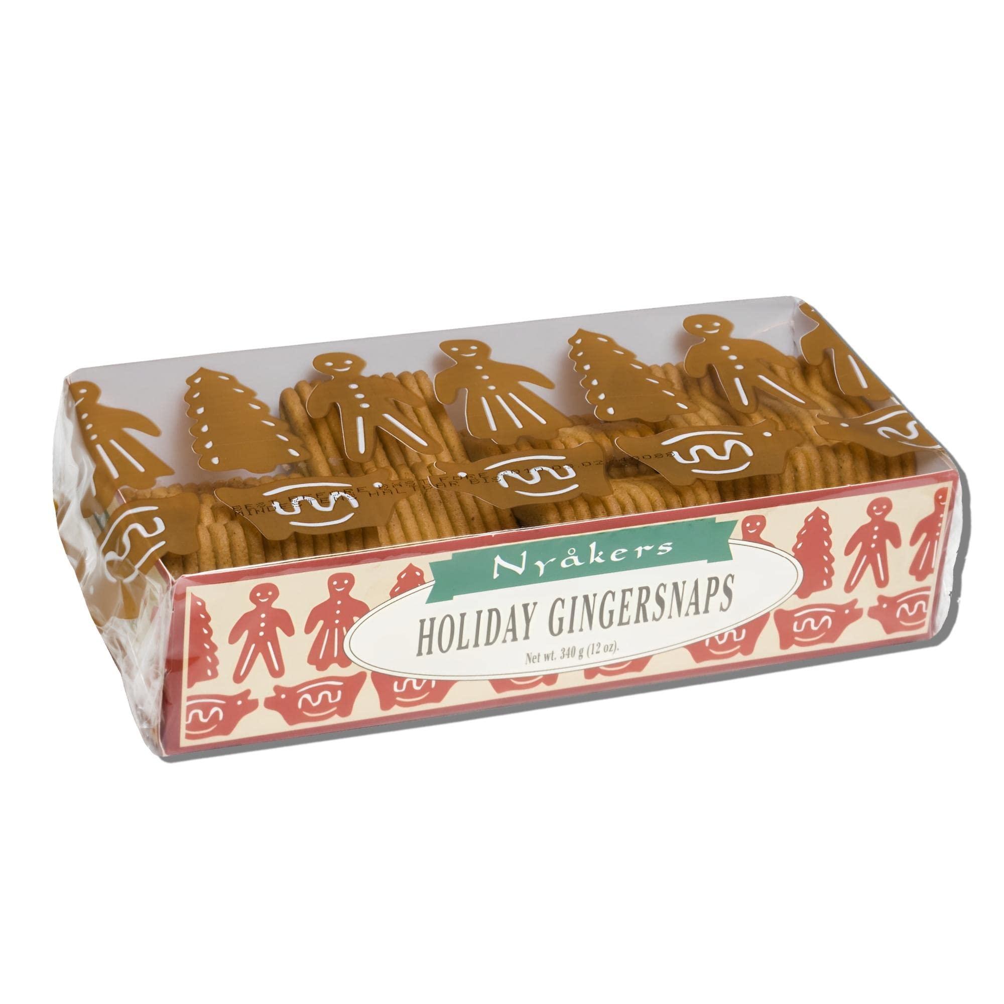 Goodscious Nyakers Pepparkakor Swedish Ginger Snaps Cookies, Vegan Cookies, Dairy-Free Snacks, Gourmet Christmas Cookies, Food Gift for Holidays - Christmas Gifts - Holiday Shapes - 13oz