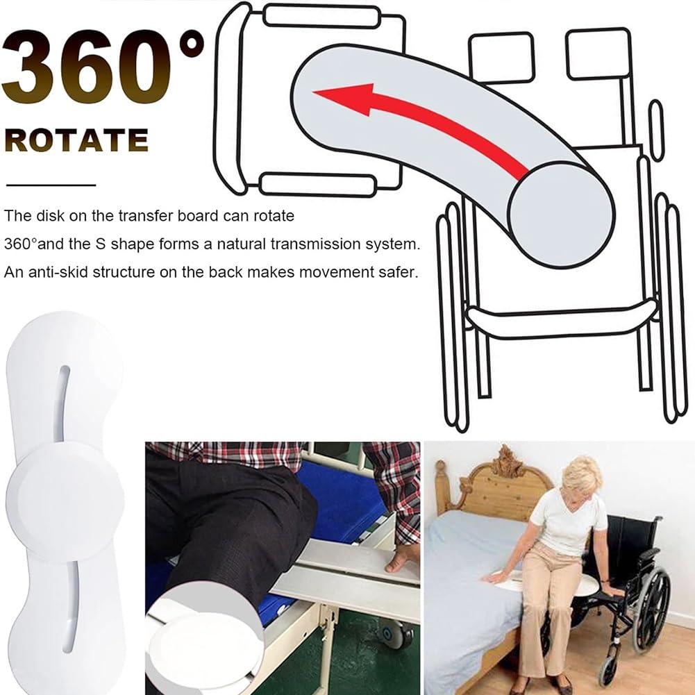 RAPPRG RAPPRG Slide Board for Wheelchair Transfer Board Disk for Wheelchair User Sliding Board to Wheelchair Transfer, Bed Transfer and Slide Board for Nursing Patient, Wheelchairs, Disabled