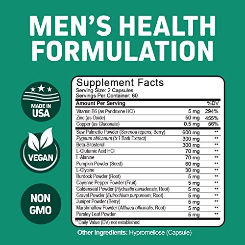 Herbtonics Foli-Tonic DHT Blocker & Hair Loss Supplement | Hair Thinning Treatment & Promotes Healthy Thicker Hair Growth - Prostate Support Supplement for Men\'s Health - Saw Palmetto & Beta Sitosterol Formula