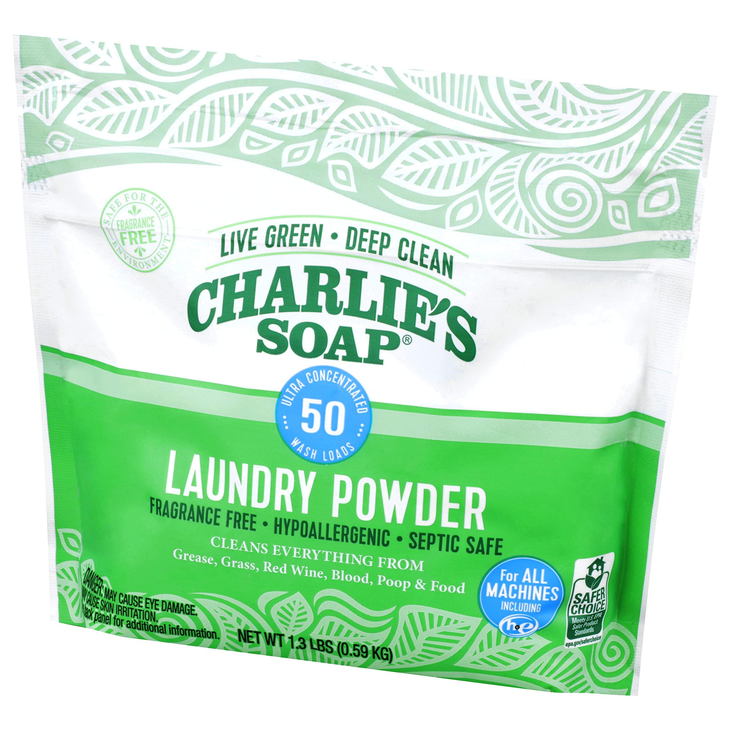 Charlie's Soap Charlie's Soap - Unscented Laundry Powder 50 Loads (Six 50-load Bags, 300 Total Loads)
