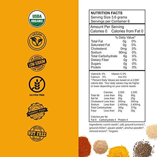 Arora Creations Vegan Organic Gobi Cauliflower Indian Spice Blend - Arora Creations 0.8oz (6-Pack) | Gluten Free, Non-GMO, Low Sodium | Easy to Cook Indian At Home!