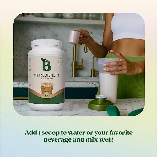 Bloom Nutrition Bloom Nutrition Whey Isolate Protein Powder, Iced Coffee - Pure Iso Post Workout Recovery Drink Blend, Smoothie Mix with Digestive Enzymes for Gut Health - Low Carb, Keto & Zero Sugar Added