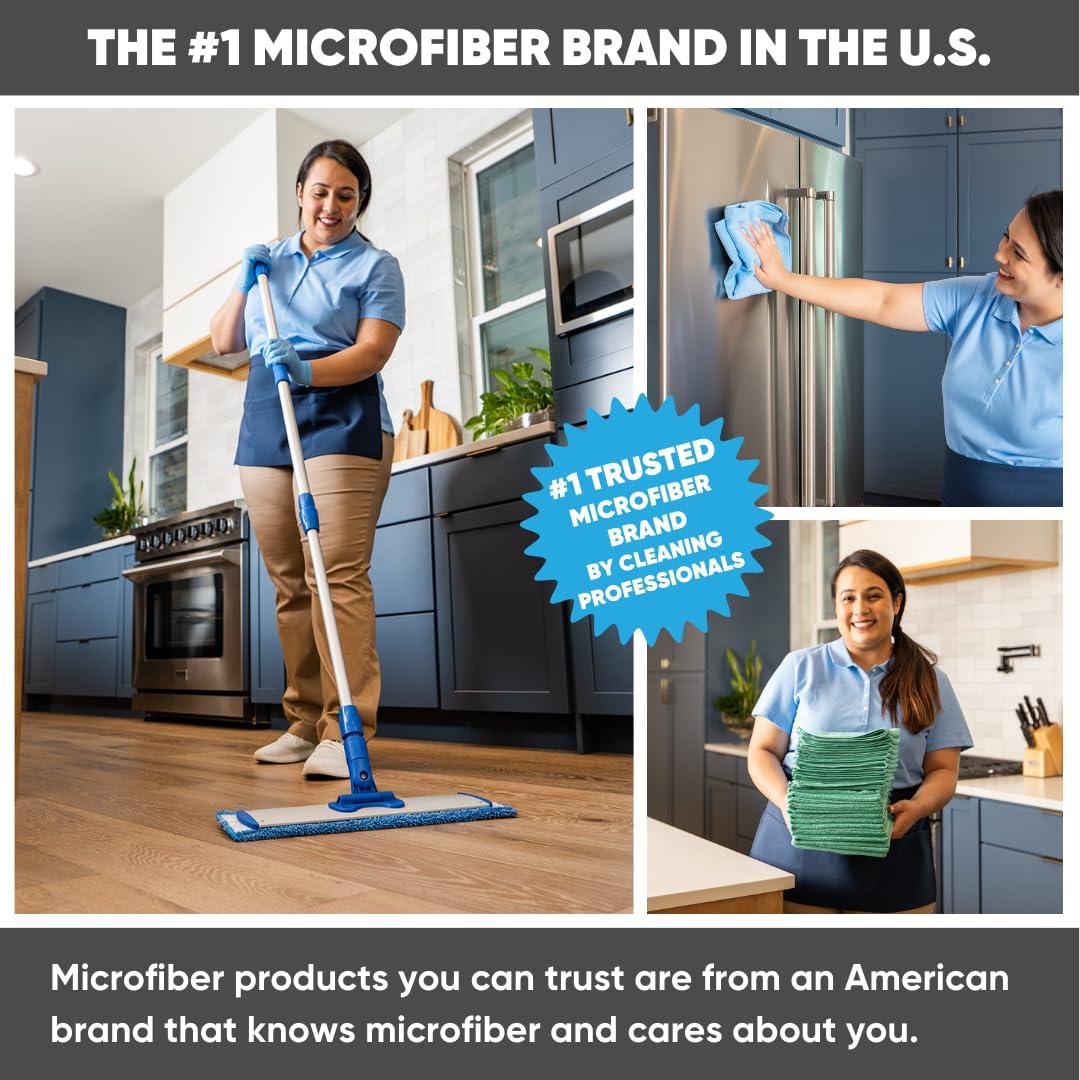 Microfiber Wholesale Cinch Mop - Microfiber Mop for Hardwood Floors - Flat Mops System for Wood, Tile, Laminate, Vinyl, 2 Wet Pads Refills, Reusable Micro Fiber Mopping Heads