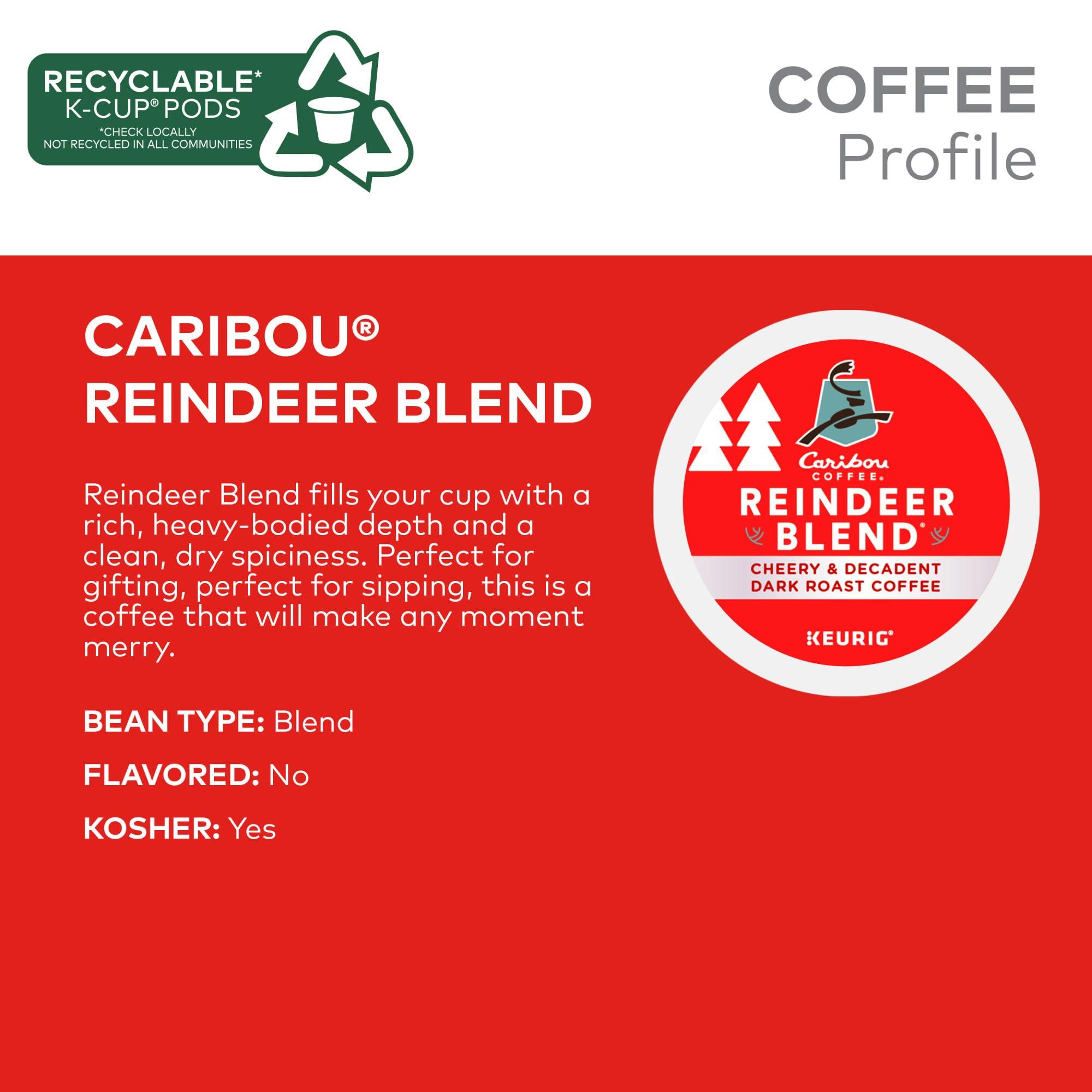 Caribou Coffee Caribou Coffee Reindeer Blend, Single-Serve Keurig K-Cup Pods, Dark Roast Coffee Pods, 88 Count