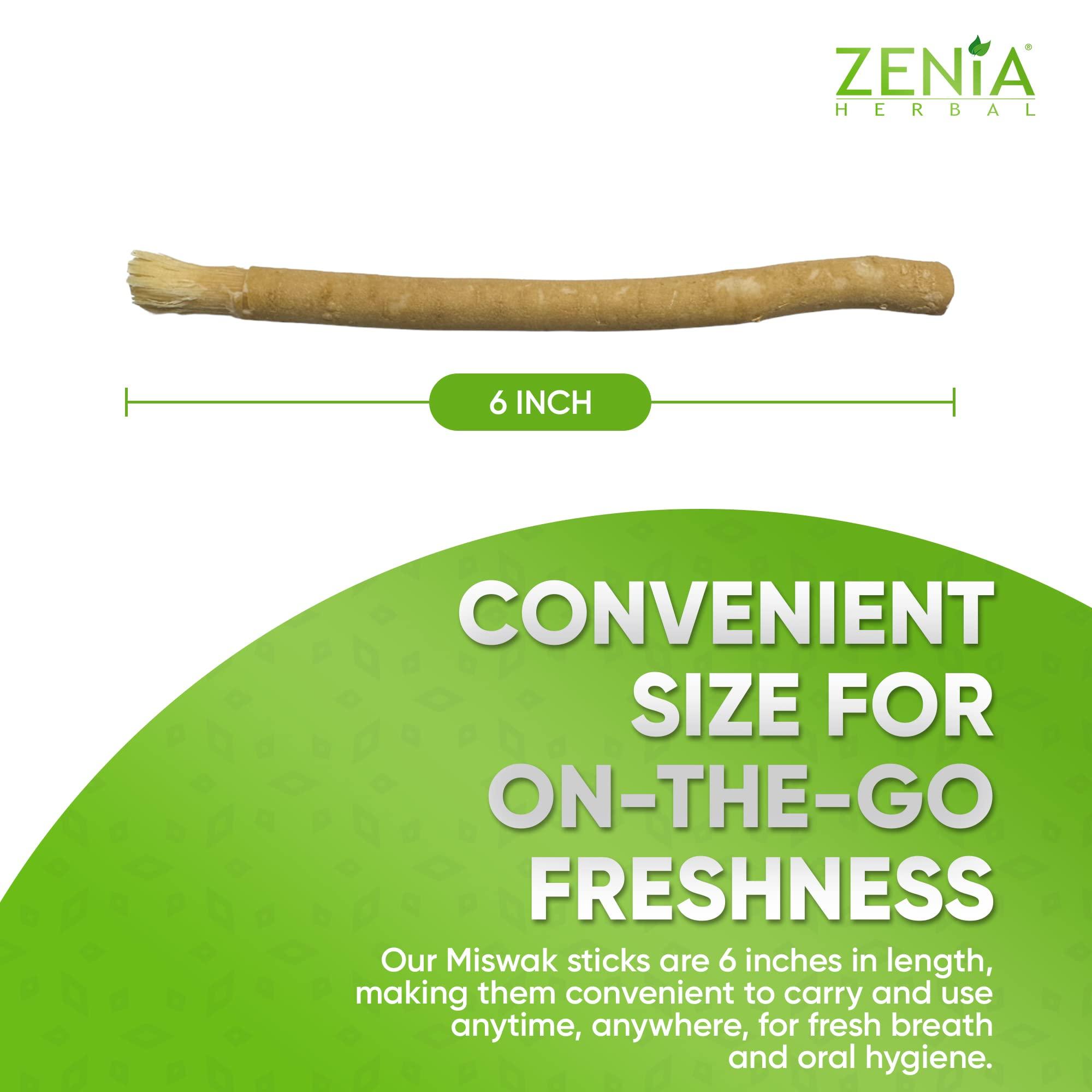 Zenia Zenia Sewak Natural Miswak Toothbrush - Vacuum Sealed Natural Flavor Traditional Peelu Toothbrush Stick - for Healthy Gums, Teeth, and Fresher Breath (Pack of 12)