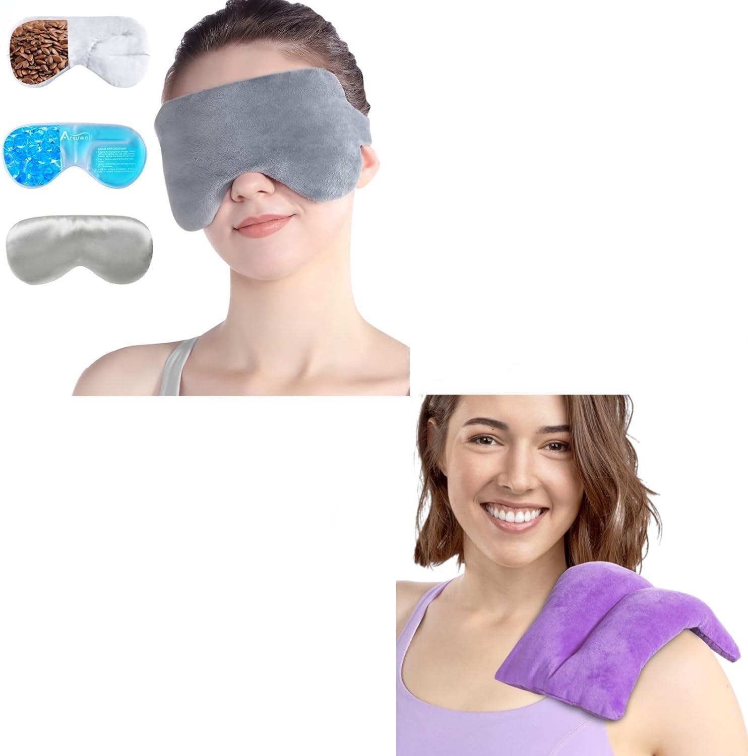 Atsuwell Microwave Sleep Eye Mask and Heating Pad Both for HEATTherapy and Cold Compress